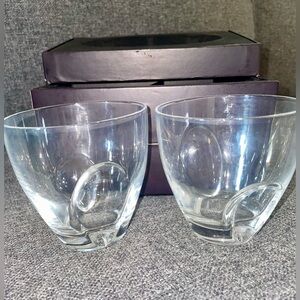 Baccarat Hennessy Etched Crystal Cognac Glasses New With Case (2)-New!